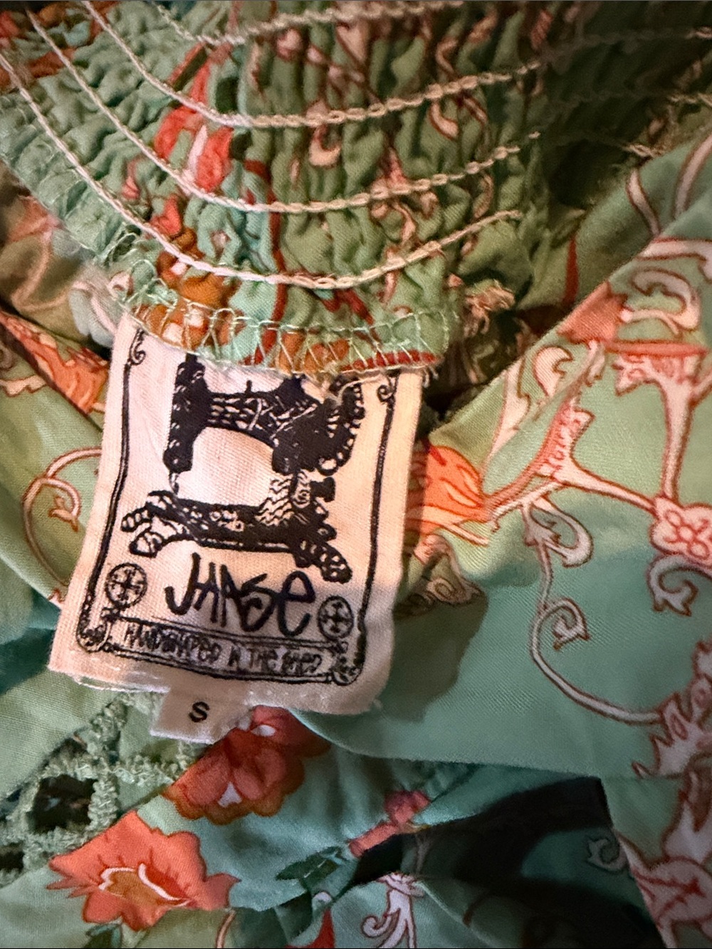 Jaase Green Maxi Dress with Orange Floral Print - Picture 6 of 6